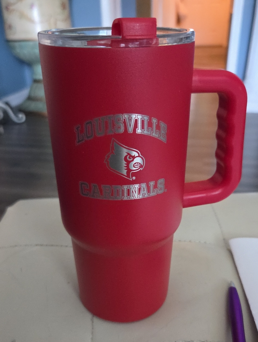 Louisville Cardinals Red Insulated Travel Mug with Handle